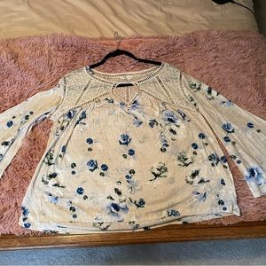 🫐5 for $30🍒LUCKY BRAND Floral & Lace Top